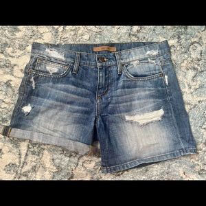 JOE’s distressed light wash denim shorts